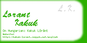 lorant kakuk business card